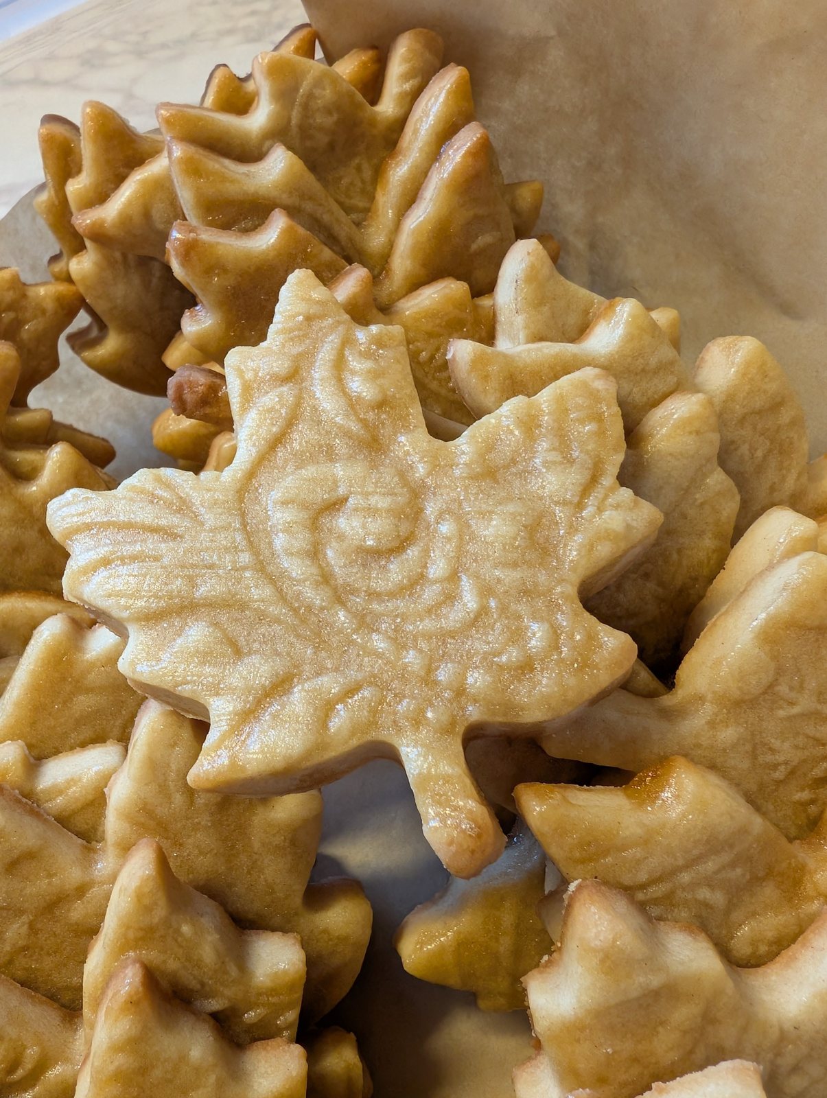 Maple leaf shaped cookies